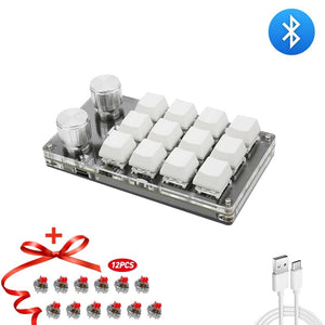 Planet Gates 6key-RGB-White / CHINA Mechanical Hotswap Macropad Custom Keyboard USB Bluetooth RGB Photoshop Gaming Programming Macro Knob Keypad