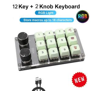 Planet Gates 6key-RGB-White / CHINA Mechanical Hotswap Macropad Custom Keyboard USB Bluetooth RGB Photoshop Gaming Programming Macro Knob Keypad