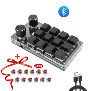 Planet Gates 6key-RGB-White / CHINA Mechanical Hotswap Macropad Custom Keyboard USB Bluetooth RGB Photoshop Gaming Programming Macro Knob Keypad