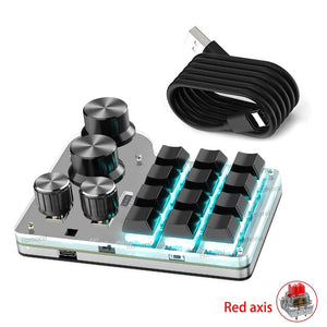 Planet Gates 6key-RGB-White / CHINA Mechanical Hotswap Macropad Custom Keyboard USB Bluetooth RGB Photoshop Gaming Programming Macro Knob Keypad