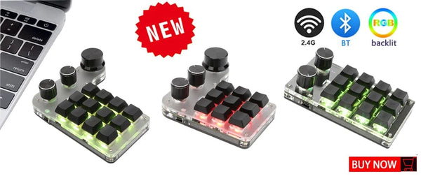 Planet Gates 6key-RGB-White / CHINA Mechanical Hotswap Macropad Custom Keyboard USB Bluetooth RGB Photoshop Gaming Programming Macro Knob Keypad