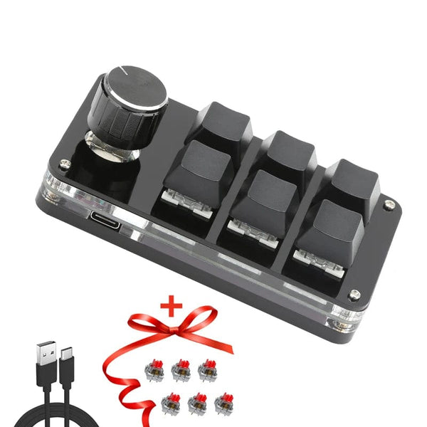 Planet Gates 6key-RGB-White / CHINA Mechanical Hotswap Macropad Custom Keyboard USB Bluetooth RGB Photoshop Gaming Programming Macro Knob Keypad