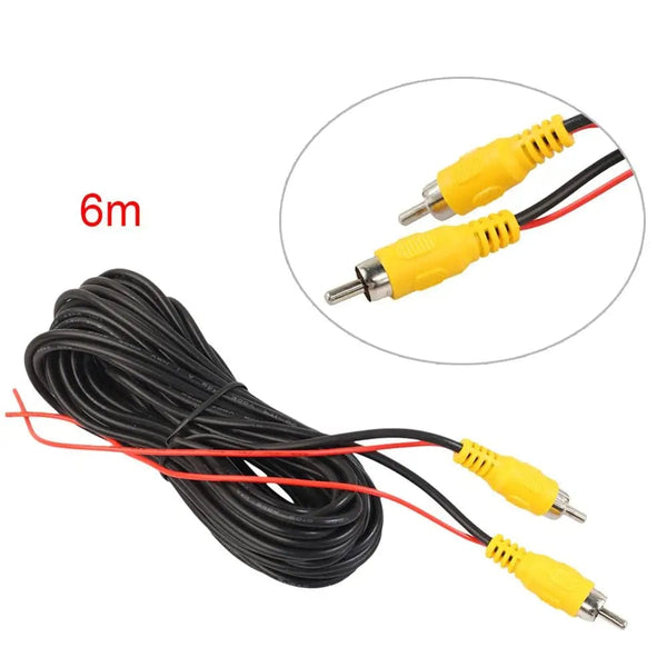 Planet Gates 6m Video Cable RCA 6m Video Cable For Car Rear View Camera Universal 6 Meters Wire For Connecting Reverse Camera With Car Multimedia Monitor