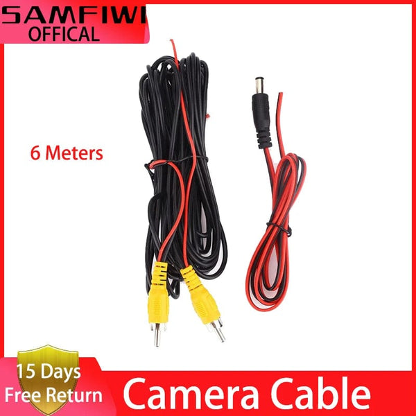 Planet Gates 6m Video Cable RCA 6m Video Cable For Car Rear View Camera Universal 6 Meters Wire For Connecting Reverse Camera With Car Multimedia Monitor