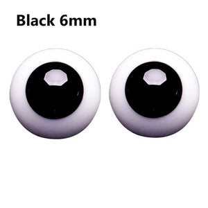 Planet Gates 6mm-Black 1Pair 6/8/10/12/14 mm Glass Eyes Eyeball For BJD Doll Blue Black Safety Animal Toy Eyes DIY Doll Making Crafts Toy Accessories