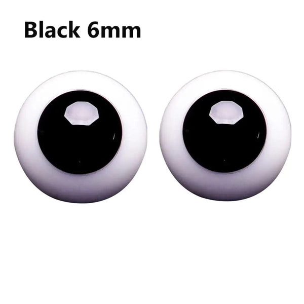 Planet Gates 6mm-Black 1Pair 6/8/10/12/14 mm Glass Eyes Eyeball For BJD Doll Blue Black Safety Animal Toy Eyes DIY Doll Making Crafts Toy Accessories