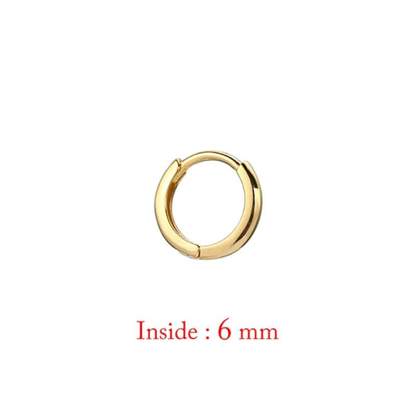 Planet Gates 6mm-gold-1pc Single Minimal Gold Color Tiny Cartilage Hoop Earrings Glossy Earring Piercing Accessory Trendy Small Huggie Women Hoops For Men
