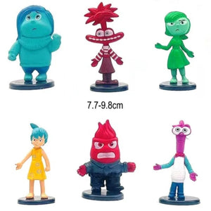 Planet Gates 6pca set-A 6Pcs/Set New Inside Out 2 Action Figure Toy Cartoon Movie Joy Anxiety Anger Sadness Disgust Fear Model Doll Figurines Kids Gift