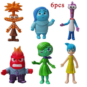 Planet Gates 6pca set-A 6Pcs/Set New Inside Out 2 Action Figure Toy Cartoon Movie Joy Anxiety Anger Sadness Disgust Fear Model Doll Figurines Kids Gift