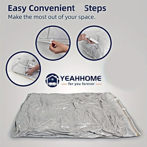 Planet Gates 6pcs 39.88*59.94cm+1 Hand Pump 6pcs Space-Saving Vacuum Storage Bags with Hand Pump - Airtight Compression Bags for Clothes, Pillows, Comforters, Blankets, and Bedding - Travel-Friendly and Convenient, travel accessories