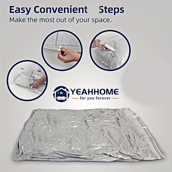 Planet Gates 6pcs 39.88*59.94cm+1 Hand Pump 6pcs Space-Saving Vacuum Storage Bags with Hand Pump - Airtight Compression Bags for Clothes, Pillows, Comforters, Blankets, and Bedding - Travel-Friendly and Convenient, travel accessories