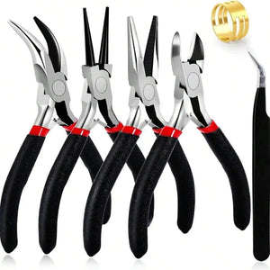 Planet Gates 6PCs 4 Pack Jewelry Pliers Jewelry Making Pliers Tools Kit with Needle Nose Pliers/Chain Nose Pliers, Round Nose Pliers