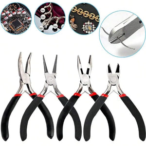Planet Gates 6PCs 4 Pack Jewelry Pliers Jewelry Making Pliers Tools Kit with Needle Nose Pliers/Chain Nose Pliers, Round Nose Pliers