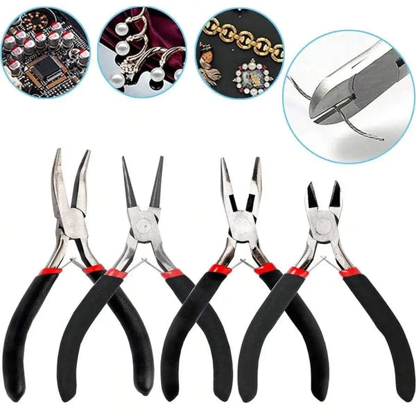Planet Gates 6PCs 4 Pack Jewelry Pliers Jewelry Making Pliers Tools Kit with Needle Nose Pliers/Chain Nose Pliers, Round Nose Pliers