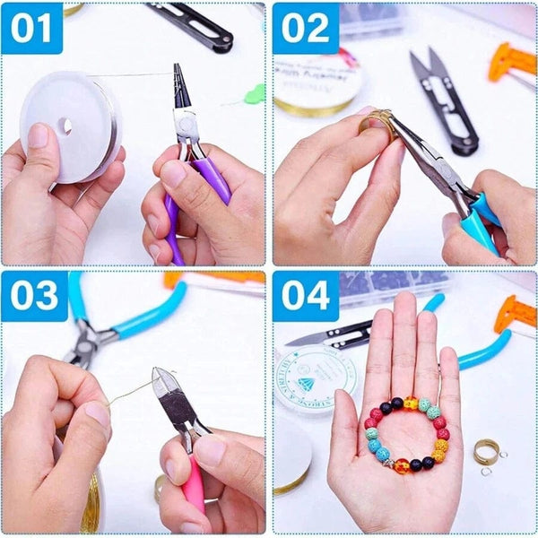 Planet Gates 6PCs 4 Pack Jewelry Pliers Jewelry Making Pliers Tools Kit with Needle Nose Pliers/Chain Nose Pliers, Round Nose Pliers