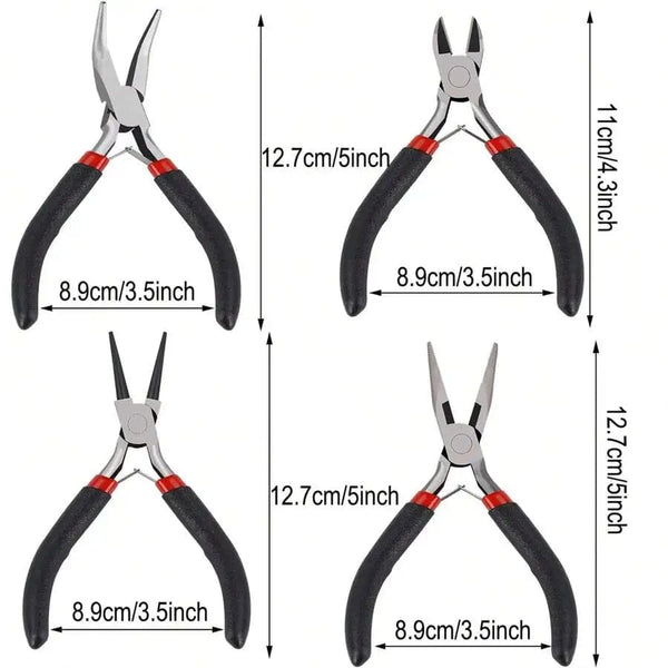 Planet Gates 6PCs 4 Pack Jewelry Pliers Jewelry Making Pliers Tools Kit with Needle Nose Pliers/Chain Nose Pliers, Round Nose Pliers