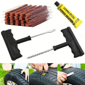 Planet Gates 6pcs 5pcs/6pcs Car Tire Repair Tool Set Glue Rubber Stripes Tools For Motorcycle Bicycle Tubeless Tyre Puncture Quick Repairing Kit, Outdoor Vehicle First Aid