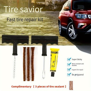 Planet Gates 6pcs 5pcs/6pcs Car Tire Repair Tool Set Glue Rubber Stripes Tools For Motorcycle Bicycle Tubeless Tyre Puncture Quick Repairing Kit, Outdoor Vehicle First Aid