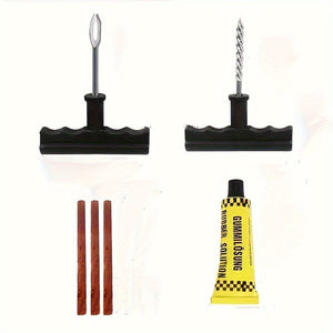 Planet Gates 6pcs 5pcs/6pcs Car Tire Repair Tool Set Glue Rubber Stripes Tools For Motorcycle Bicycle Tubeless Tyre Puncture Quick Repairing Kit, Outdoor Vehicle First Aid