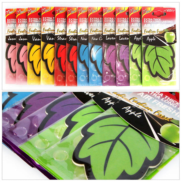 Planet Gates 6pcs 6 Pcs Car Air Freshener Natural Perfume Tea Paper Car Hanging Vanilla Scent Fragrance Leaf Shape Auto Interior Accessories
