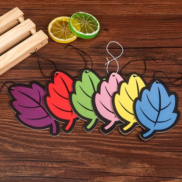 Planet Gates 6pcs 6 Pcs Car Air Freshener Natural Perfume Tea Paper Car Hanging Vanilla Scent Fragrance Leaf Shape Auto Interior Accessories