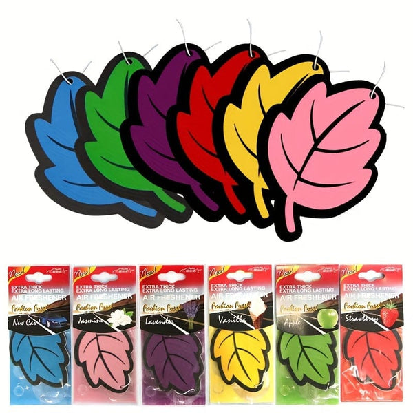 Planet Gates 6pcs 6 Pcs Car Air Freshener Natural Perfume Tea Paper Car Hanging Vanilla Scent Fragrance Leaf Shape Auto Interior Accessories