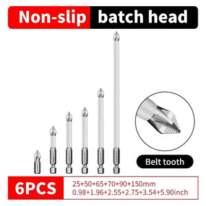 Planet Gates 6Pcs 6 PCs Non-Slip Magnetic Cross Head Household Electric Driver Screw Set - High Hardness Hand Drill Bits for Electric Screwdrivers