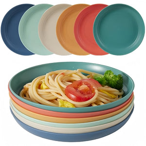 Planet Gates 6pcs 6pcs 7.8 Inch Lightweight Plates, Unbreakable Deep Dinner Plates, Dishwasher & Microwave Safe, Pasta Plate, Fruit Dessert Plate, BPA Free, For Home Kitchen Picnic Camping RV, Tableware Accessories