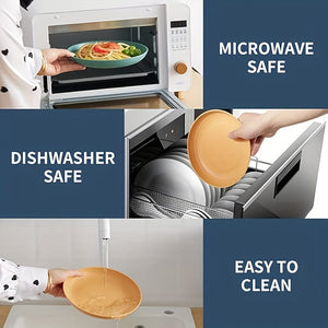 Planet Gates 6pcs 6pcs 7.8 Inch Lightweight Plates, Unbreakable Deep Dinner Plates, Dishwasher & Microwave Safe, Pasta Plate, Fruit Dessert Plate, BPA Free, For Home Kitchen Picnic Camping RV, Tableware Accessories