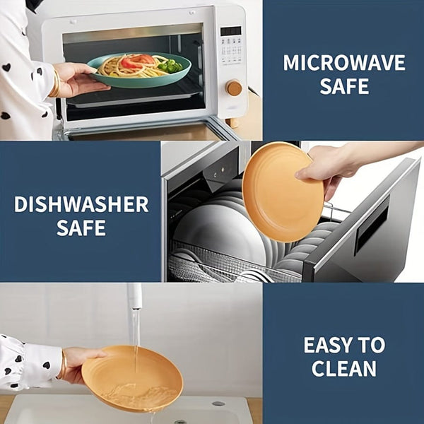 Planet Gates 6pcs 6pcs 7.8 Inch Lightweight Plates, Unbreakable Deep Dinner Plates, Dishwasher & Microwave Safe, Pasta Plate, Fruit Dessert Plate, BPA Free, For Home Kitchen Picnic Camping RV, Tableware Accessories