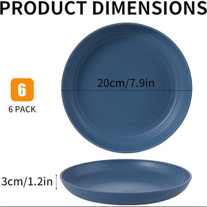 Planet Gates 6pcs 6pcs 7.8 Inch Lightweight Plates, Unbreakable Deep Dinner Plates, Dishwasher & Microwave Safe, Pasta Plate, Fruit Dessert Plate, BPA Free, For Home Kitchen Picnic Camping RV, Tableware Accessories