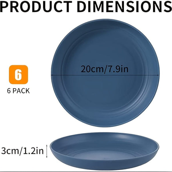 Planet Gates 6pcs 6pcs 7.8 Inch Lightweight Plates, Unbreakable Deep Dinner Plates, Dishwasher & Microwave Safe, Pasta Plate, Fruit Dessert Plate, BPA Free, For Home Kitchen Picnic Camping RV, Tableware Accessories