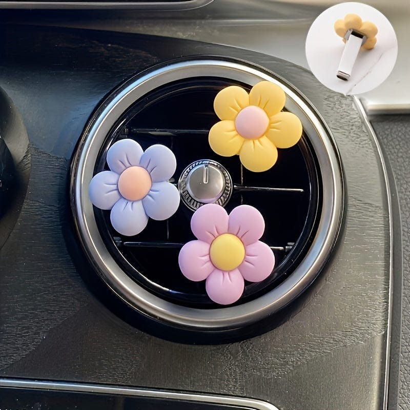 Planet Gates 6pcs 6pcs Cute Cartoon Flower Car Air Vent Decorations - Personalize Your Car Interior & Add A Touch Of Goddess!