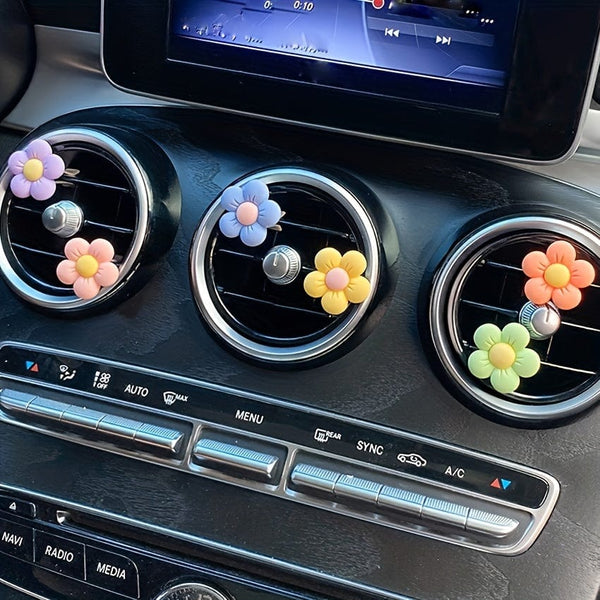 Planet Gates 6pcs 6pcs Cute Cartoon Flower Car Air Vent Decorations - Personalize Your Car Interior & Add A Touch Of Goddess!