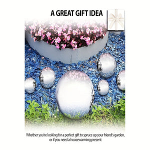 Planet Gates 6pcs 6pcs, Garden Gazing Ball, Stainless Steel Mirror Polished Reflective Hollow Ball Decorative Sphere For Garden Vegetable Garden Home Outdoor Holiday Decoration