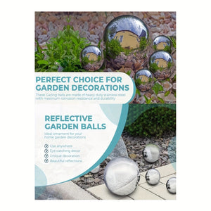 Planet Gates 6pcs 6pcs, Garden Gazing Ball, Stainless Steel Mirror Polished Reflective Hollow Ball Decorative Sphere For Garden Vegetable Garden Home Outdoor Holiday Decoration