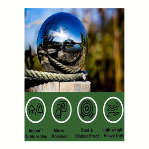 Planet Gates 6pcs 6pcs, Garden Gazing Ball, Stainless Steel Mirror Polished Reflective Hollow Ball Decorative Sphere For Garden Vegetable Garden Home Outdoor Holiday Decoration