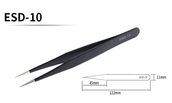 Planet Gates 6PCS 6PCS Precision Tweezers Set ESD Anti-Static Stainless Steel Tweezers Repair Tools  for Electronics Repair Soldering Craft