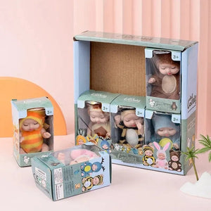 Planet Gates 6PCs 6Pcs Reborn Doll Kit Toy Simulation Princess Dolls Toy Mini Cute Sleeping Baby with Clothes Accessories Birthday Gift for Kids