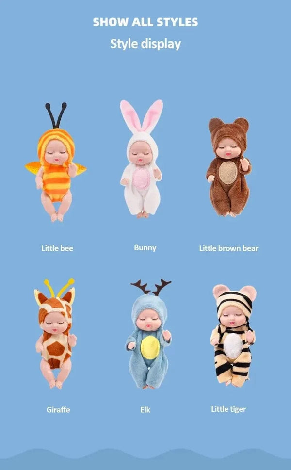 Planet Gates 6PCs 6Pcs Reborn Doll Kit Toy Simulation Princess Dolls Toy Mini Cute Sleeping Baby with Clothes Accessories Birthday Gift for Kids