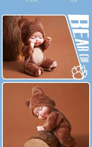 Planet Gates 6PCs 6Pcs Reborn Doll Kit Toy Simulation Princess Dolls Toy Mini Cute Sleeping Baby with Clothes Accessories Birthday Gift for Kids