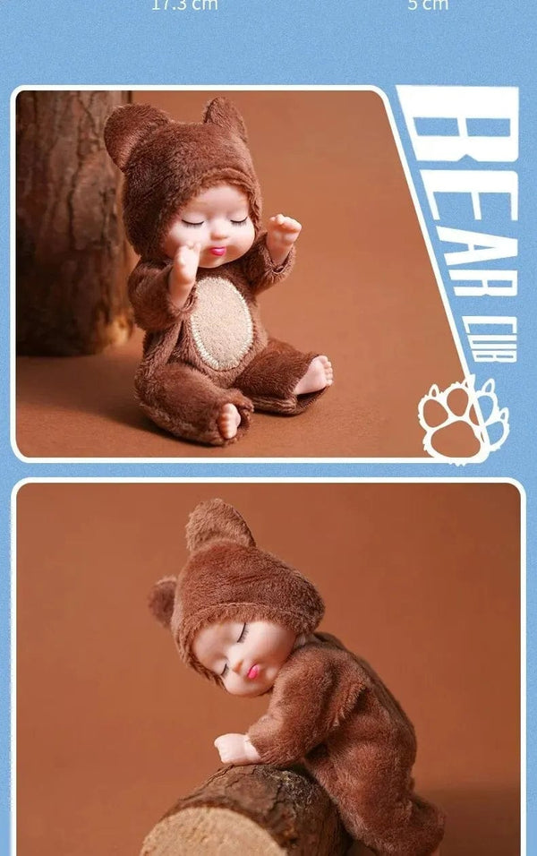 Planet Gates 6PCs 6Pcs Reborn Doll Kit Toy Simulation Princess Dolls Toy Mini Cute Sleeping Baby with Clothes Accessories Birthday Gift for Kids