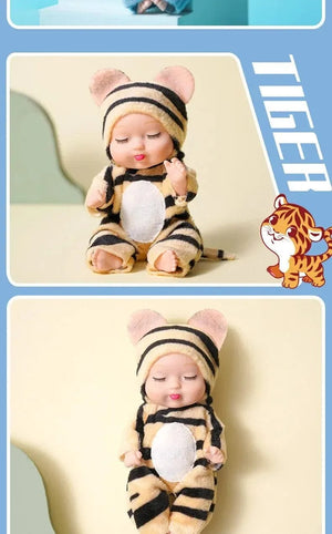 Planet Gates 6PCs 6Pcs Reborn Doll Kit Toy Simulation Princess Dolls Toy Mini Cute Sleeping Baby with Clothes Accessories Birthday Gift for Kids