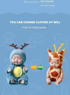 Planet Gates 6PCs 6Pcs Reborn Doll Kit Toy Simulation Princess Dolls Toy Mini Cute Sleeping Baby with Clothes Accessories Birthday Gift for Kids