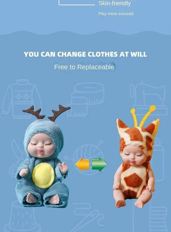 Planet Gates 6PCs 6Pcs Reborn Doll Kit Toy Simulation Princess Dolls Toy Mini Cute Sleeping Baby with Clothes Accessories Birthday Gift for Kids