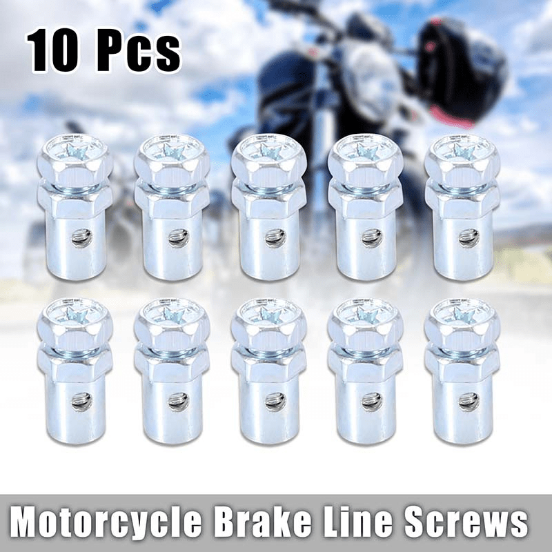 Planet Gates 6pcs 6Pcs Universal Motorcycle Brake Line Wire Hose Fastener Bolts - Secure & Solderless!
