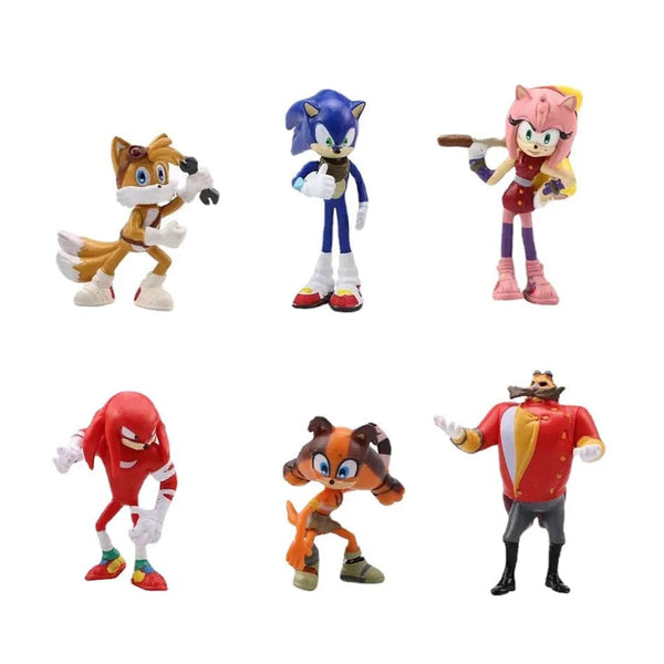 Planet Gates 6pcs B New whole set sale Sonic Tails Werehog Action Figures Blue Shadow Doll Cartoon Figurines Collectible Dolls Kids Hedgehog Toy