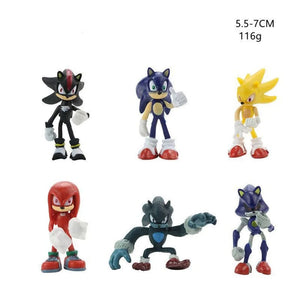 Planet Gates 6pcs B New whole set sale Sonic Tails Werehog Action Figures Blue Shadow Doll Cartoon Figurines Collectible Dolls Kids Hedgehog Toy