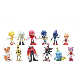 Planet Gates 6pcs B New whole set sale Sonic Tails Werehog Action Figures Blue Shadow Doll Cartoon Figurines Collectible Dolls Kids Hedgehog Toy