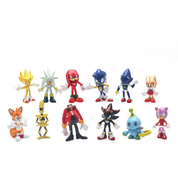 Planet Gates 6pcs B New whole set sale Sonic Tails Werehog Action Figures Blue Shadow Doll Cartoon Figurines Collectible Dolls Kids Hedgehog Toy